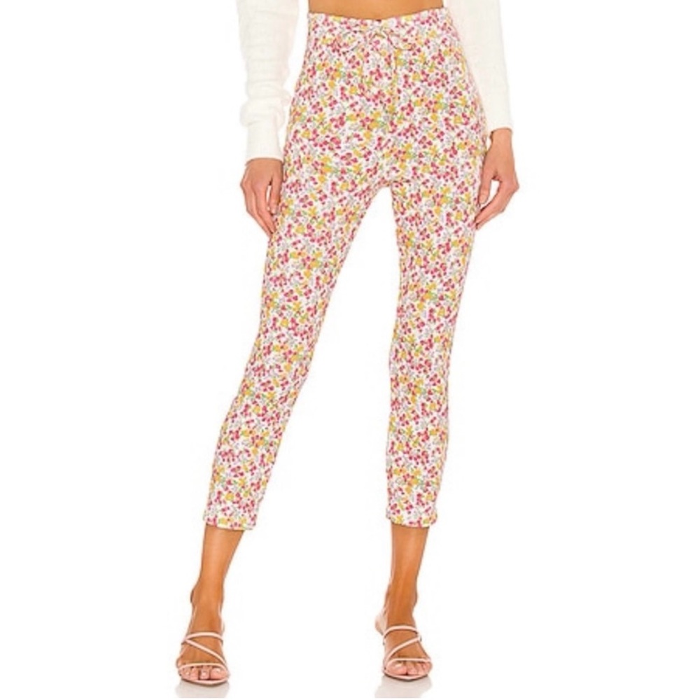 LOVESHACKFANCY Brently Slim Pant in Fruity Punch Ditzy Floral Print Sz. XS
